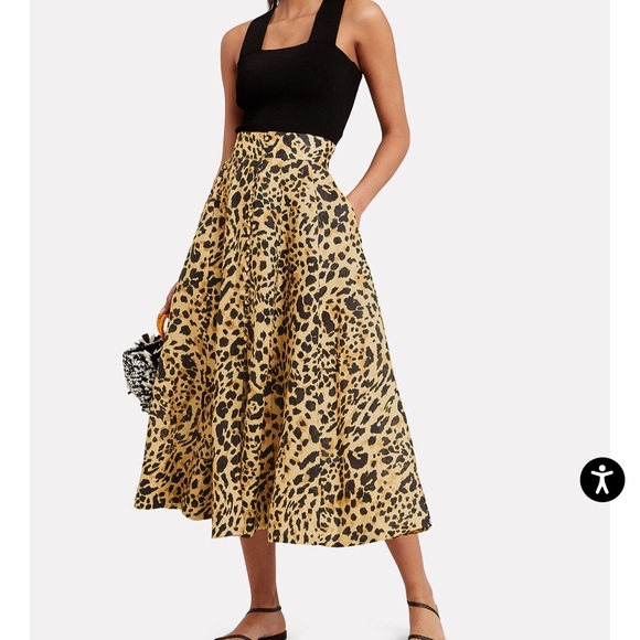 Zimmermann Skirts Zimmermann Leopard Linen Midi Skirt Poshmark